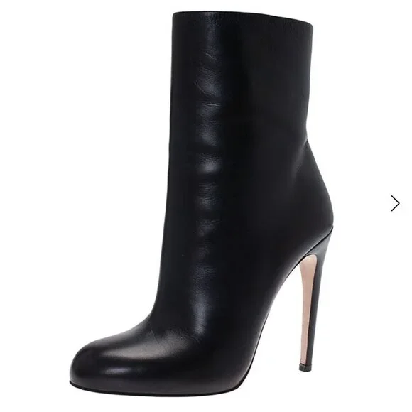 Gucci Goldie Leather Heel Ankle Boots Black Size 39.5 / 9.5 - Picture 4 of 15